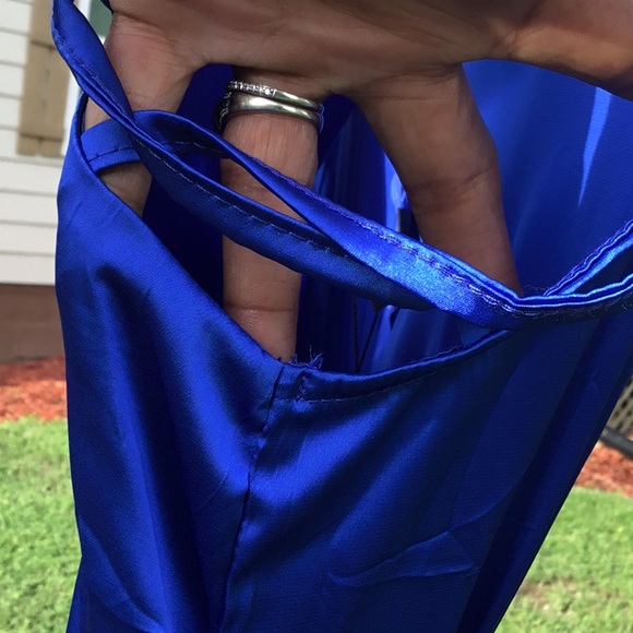 Xpluswear Plus Royal Blue Deep V Neck Maxi Dress - Picture 6 of 13